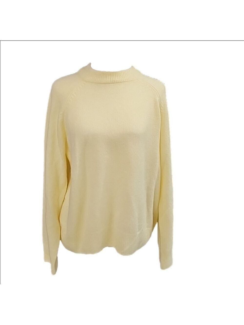 VINCE CAMUTO MOCK NECK SWEATER SOFT YELLOW SIZE LARGE